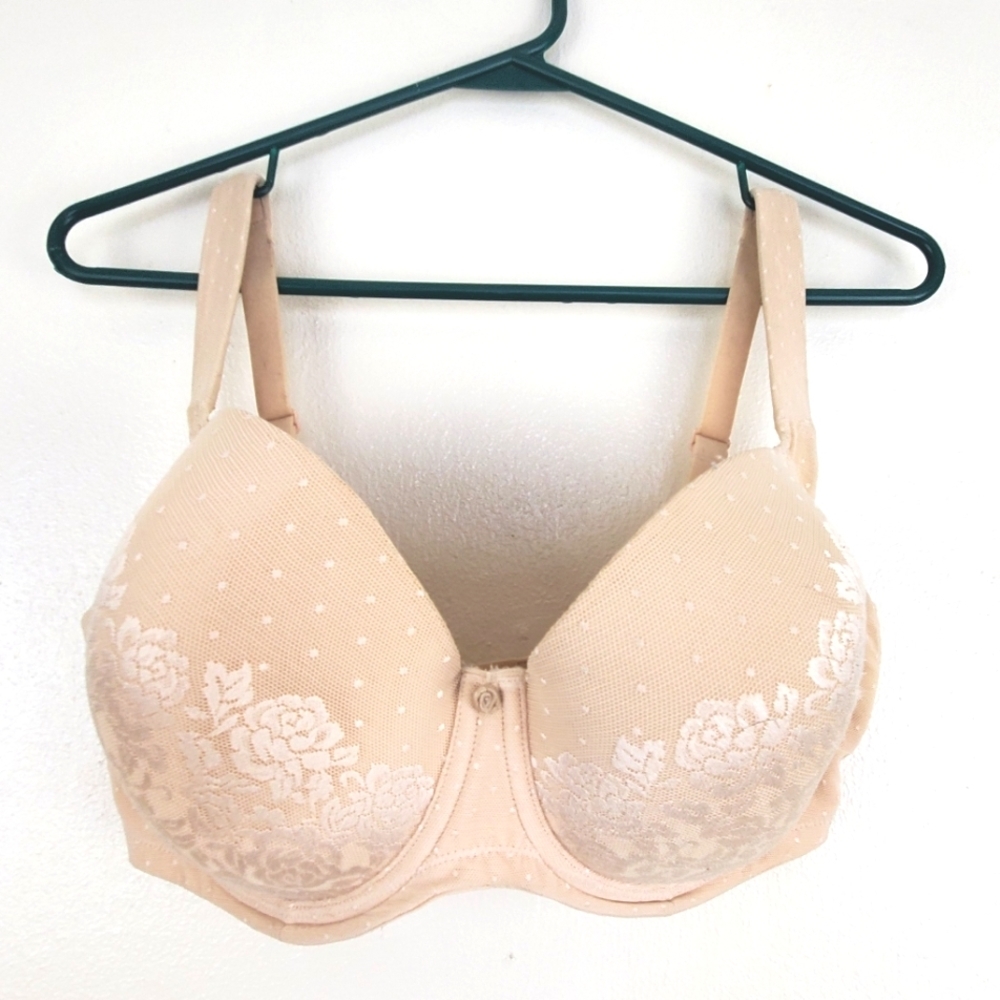 Soma Wireless Bra 34G Floral Lace Embroidery Adjustable Clasp Full Coverage